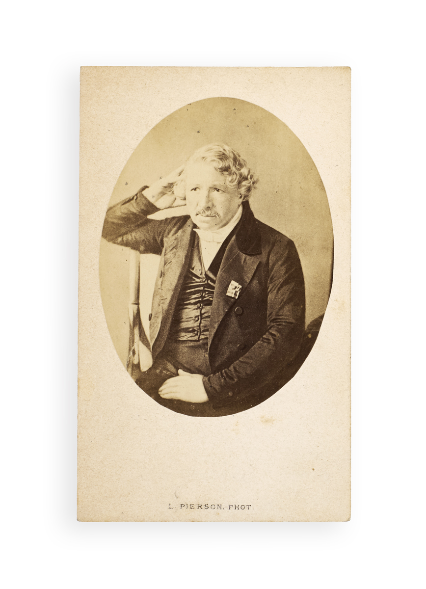 Carte-de-visite albumen print portrait of Louis Daguerre.