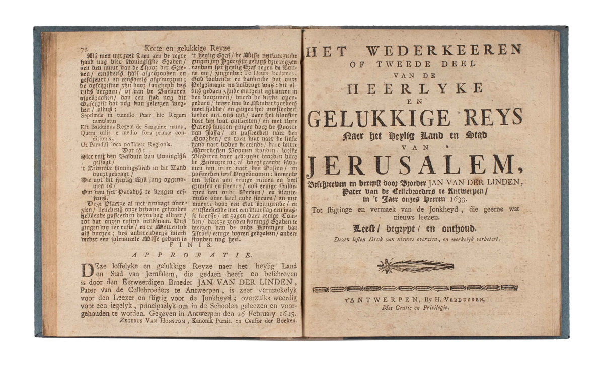 Heerlyke en gelukkige reys naer het heylig land en stad van Jerusalem ... in ‘t jaer onzes heeren 1633 ... het eerste deel. 